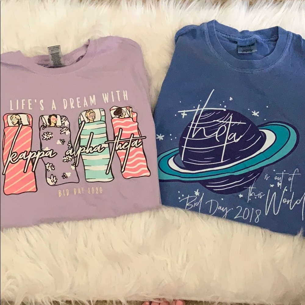 Kappa Alpha Theta bid day tshirt lot of two.